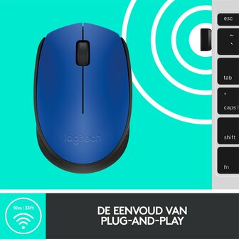 Logitech M171 Draadloze Muis - Blauw