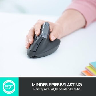 Logitech MX Verticale Draadloze Muis - Zwart