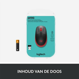 Logitech M190 Draadloze Muis - Rood