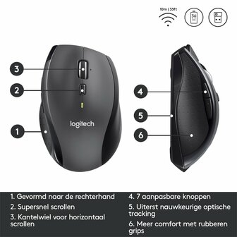 Logitech M705 Draadloze Muis - Zwart