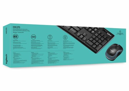 Logitech LGT-MK270-US Draadloze Muis en Toetsenbordcombo QWERTY