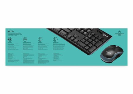 Logitech LGT-MK270-US Draadloze Muis en Toetsenbordcombo QWERTY