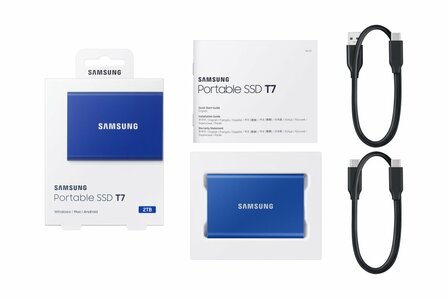 Samsung T7 2TB Portable SSD - 1.050MB/s Blauw