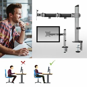 ACT AC8335 flat panel bureau steun 81,3 cm (32&quot;) Klem/doorvoer Zilver