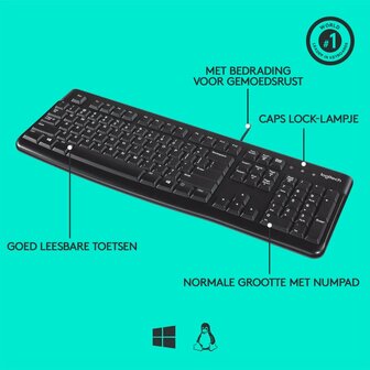 Logitech K120 Zakelijk Bedraad Toetsenbord QWERTY - Retail