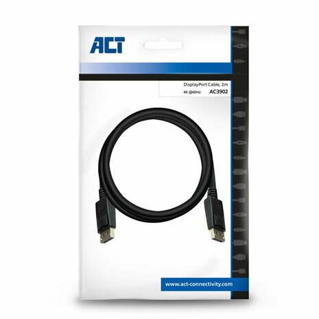 ACT AC3902 DisplayPort kabel 2m Zwart