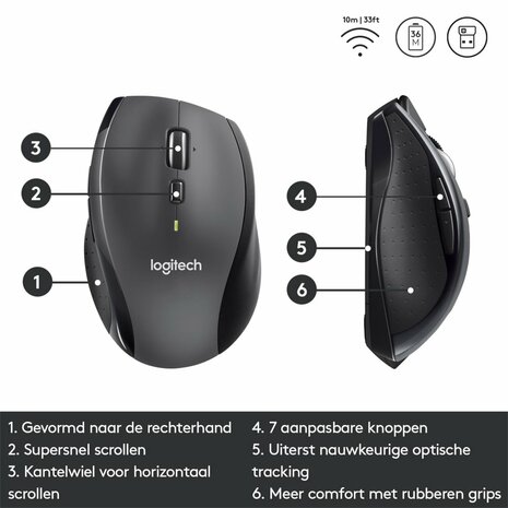 Logitech M705 Draadloze Muis - Grijs