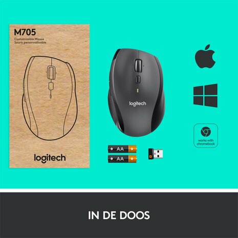 Logitech M705 Draadloze Muis - Grijs