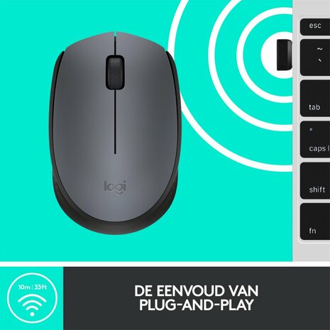 Logitech M170 Draadloze Muis - Grijs