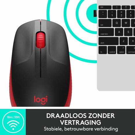 Logitech M190 Draadloze Muis - Rood