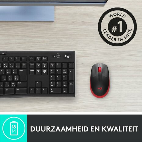 Logitech M190 Draadloze Muis - Rood