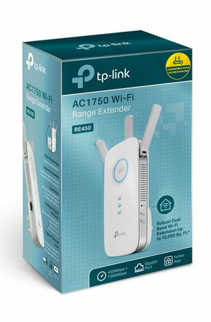 TP-LINK RE450 Netwerkrepeater Wit 10, 100, 1000 Mbit/s