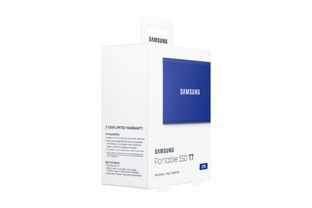 Samsung T7 2TB Portable SSD - 1.050MB/s Blauw