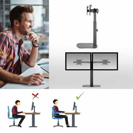 ACT AC8332 flat panel bureau steun 68,6 cm (27") Vrijstaand Zwart