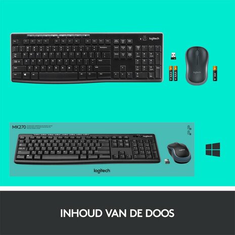 Logitech MK270 Draadloze Muis en Toetsenbordcombo QWERTZ