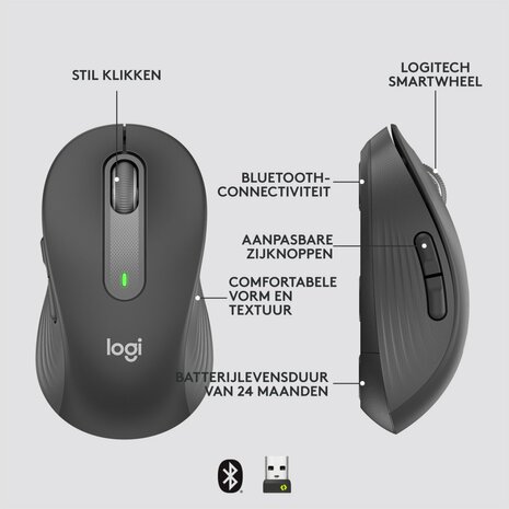 Logitech Signature M650 Draadloze Muis Zakelijk - Grafiet