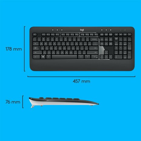 Logitech MK540 toetsenbord RF Draadloos QWERTY US International Zwart, Wit