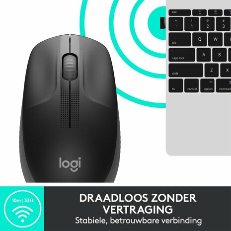 Logitech M190 Draadloze Muis - Zwart