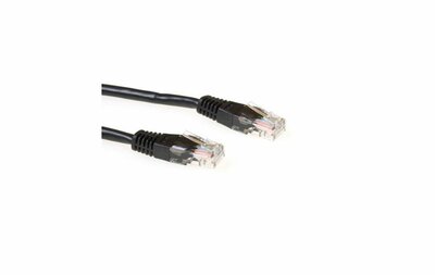 ACT Zwarte 2 meter UTP CAT5E patchkabel met RJ45 connectoren