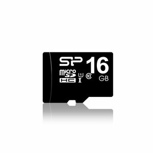 Silicon Power 16GB MicroSDHC Class10 UHS-1 incl. SD-adapter Zwart